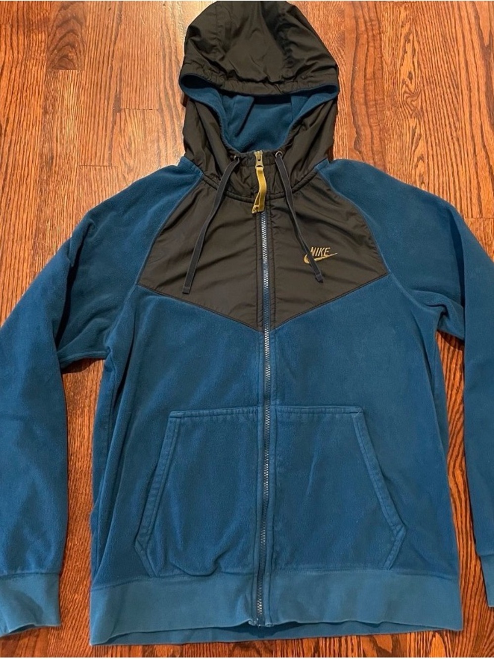 Nike Zip Up Jacket with Hood Adult Size Small - Blue & Black